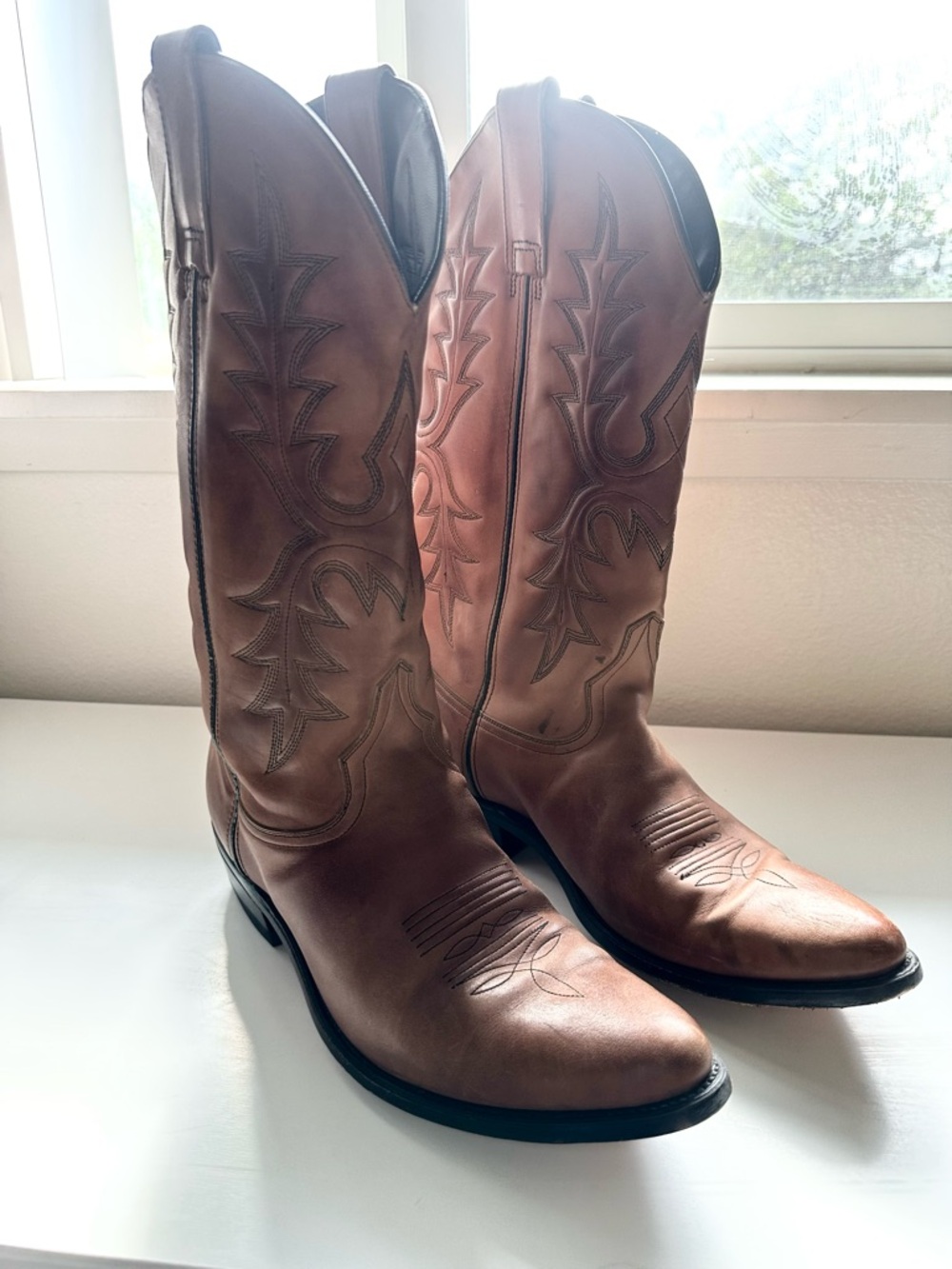 Vintage Tony Lama 620 Brown Leather Western Cowboy Boots Men’s 9.5D